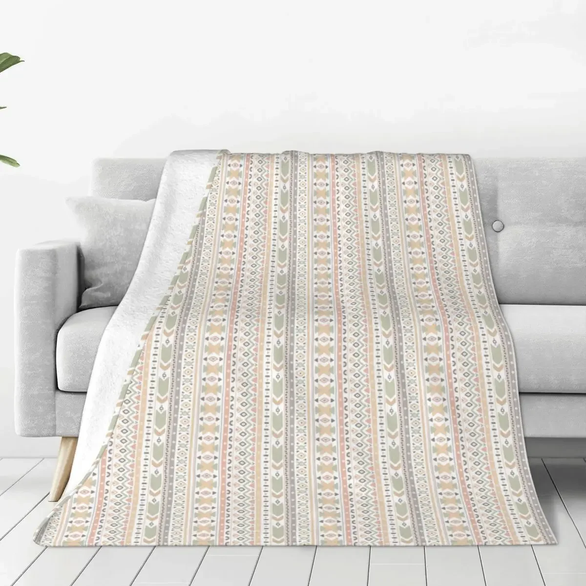 

Boho Nordic Europe Pattern Blanket Geometry Bohemian Wool Novelty Warm Throw Blanket for Home Autumn/Winter