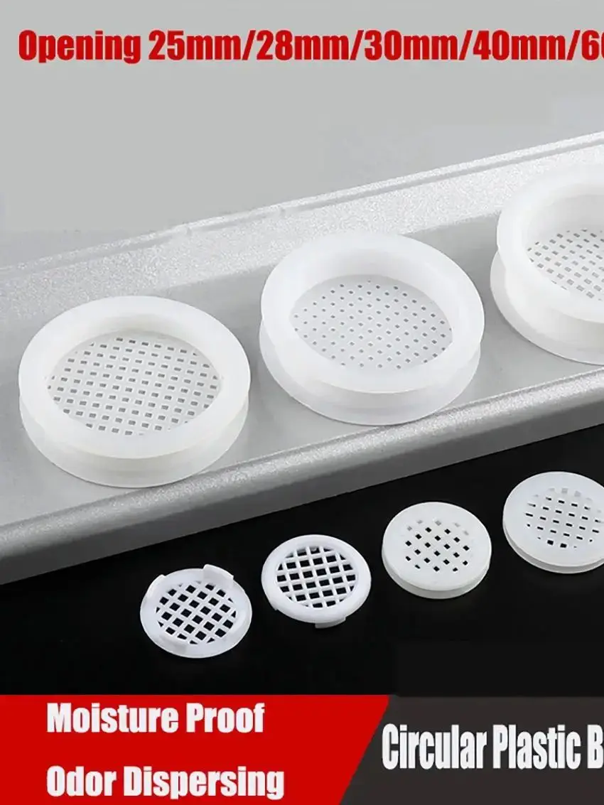 10pcs 3mm-18mm Plastic Round Ventilation Cover Air Vent Louver Mesh Hole For Wardrobe Shoe Cabinet Furniture Accessories