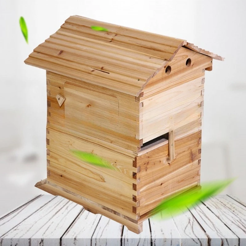 Beekeeping uses whole fir boiled wax self-flowing bee box, and the nest foundation automatically picks up honey box.