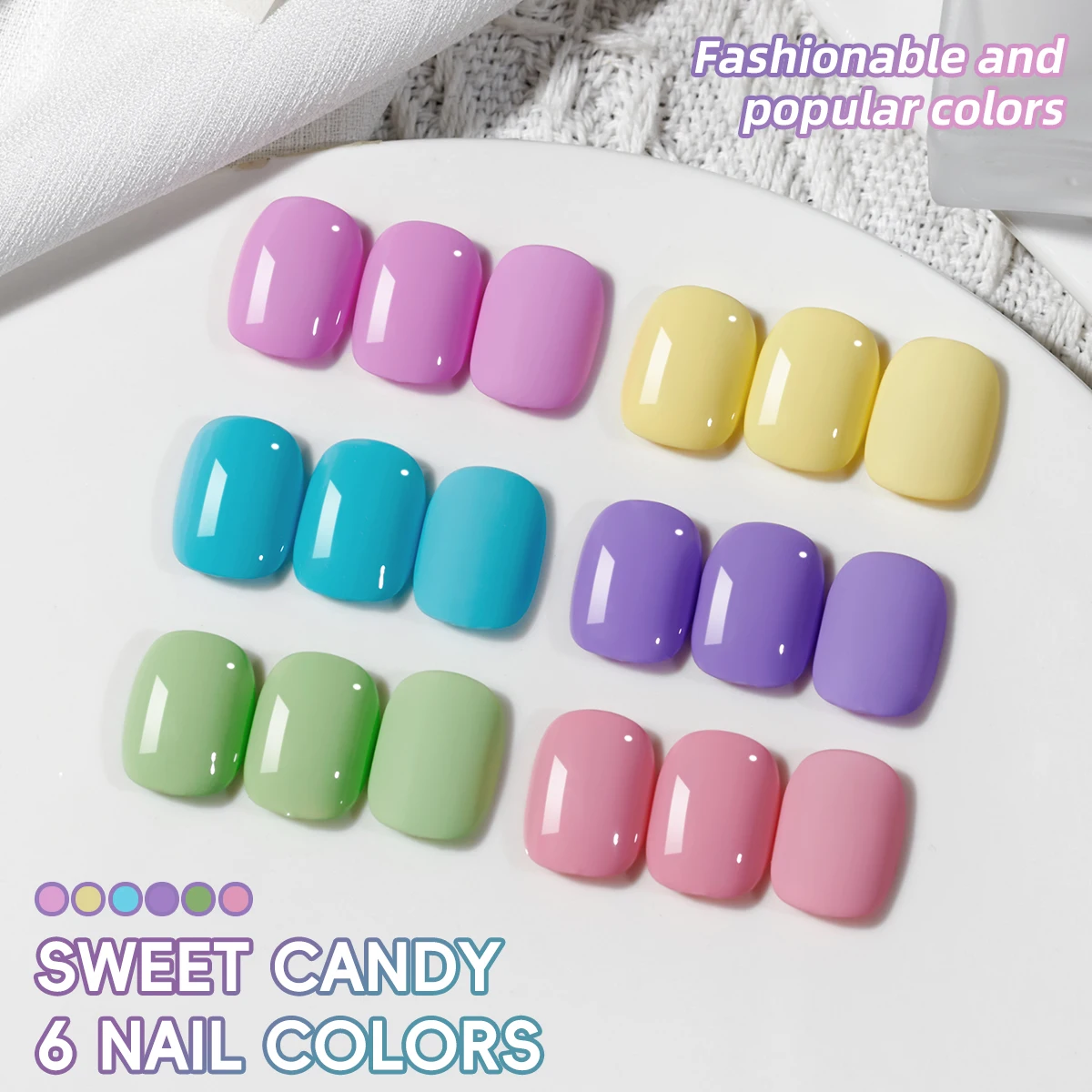 XEJAYI 6 색 캔디 설탕 젤 매니큐어 세트 UV LED 담금 네일 젤, 반영구적, DIY 살롱 품질 네일 아트 젤 Sprin
