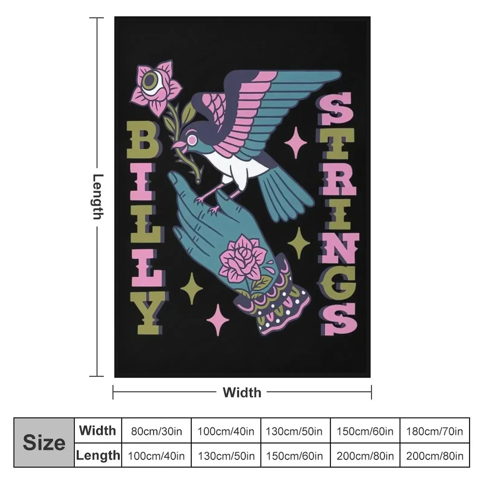 Billy Strings Bird Throw Blanket couch cozy soft plush fuzzy picnic outdoor blanket