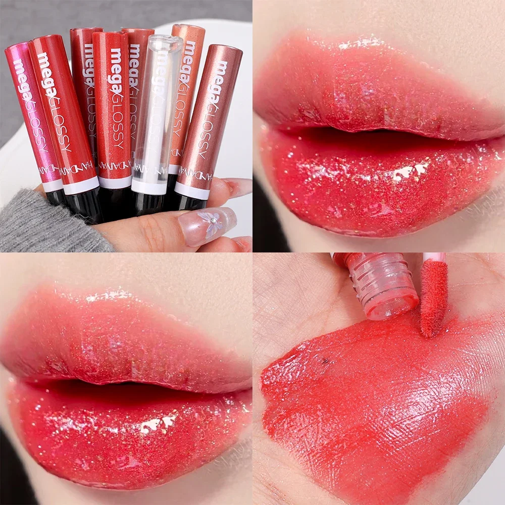 Waterdichte Parelmoer Rode Lipgloss Glanzende Diamant Blijvende Glitter Vloeibare Lippenstift Hydraterende Parel Lip Glazuur Vrouwen Lip Make-Up