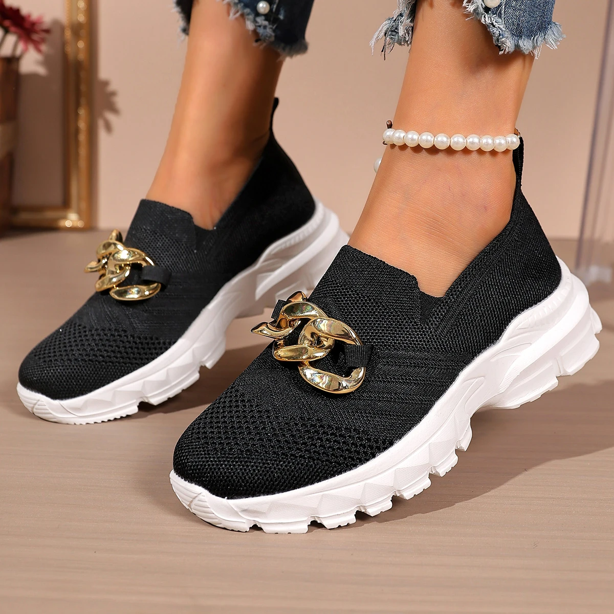 

Новинка 2023 года, женская повседневная обувь, дышащая сетчатая обувь, женская легкая обувь на танкетке на мелком каблуке, весна-осень