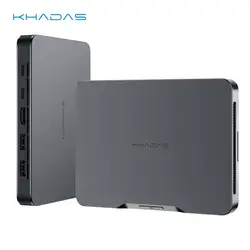 Khadas Mind Mini PC พร้อมแบตเตอรี่ 5.55Wh คอมพิวเตอร์เดสก์ท็อป Intel Cor ขนาดเล็กพร้อม WiFi 6E, BT5.3, Mind Link, Windows 11 Home 32GB+1TB