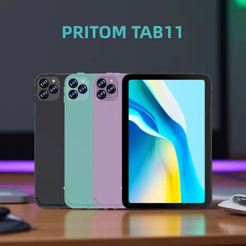 PRITOM TAB11 Android 14 Tablet, 10 Inch, Octa-Core, 5G WiFi6, 128GB, 8000mAh, HD IPS Display, Dual Camera, Bluetooth, FM, TYPE C