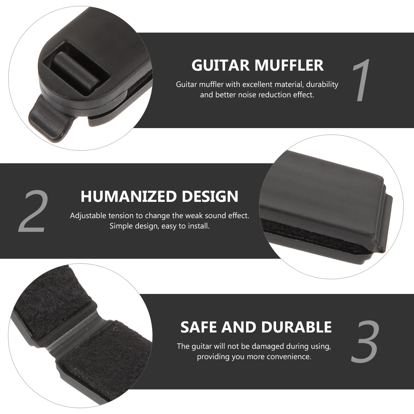 

Adjustable Guitar Mute Durable Muffler Accessories Simple Noise Reducer Silent Practice Tool for Acoustic Guitar Sordine Parts