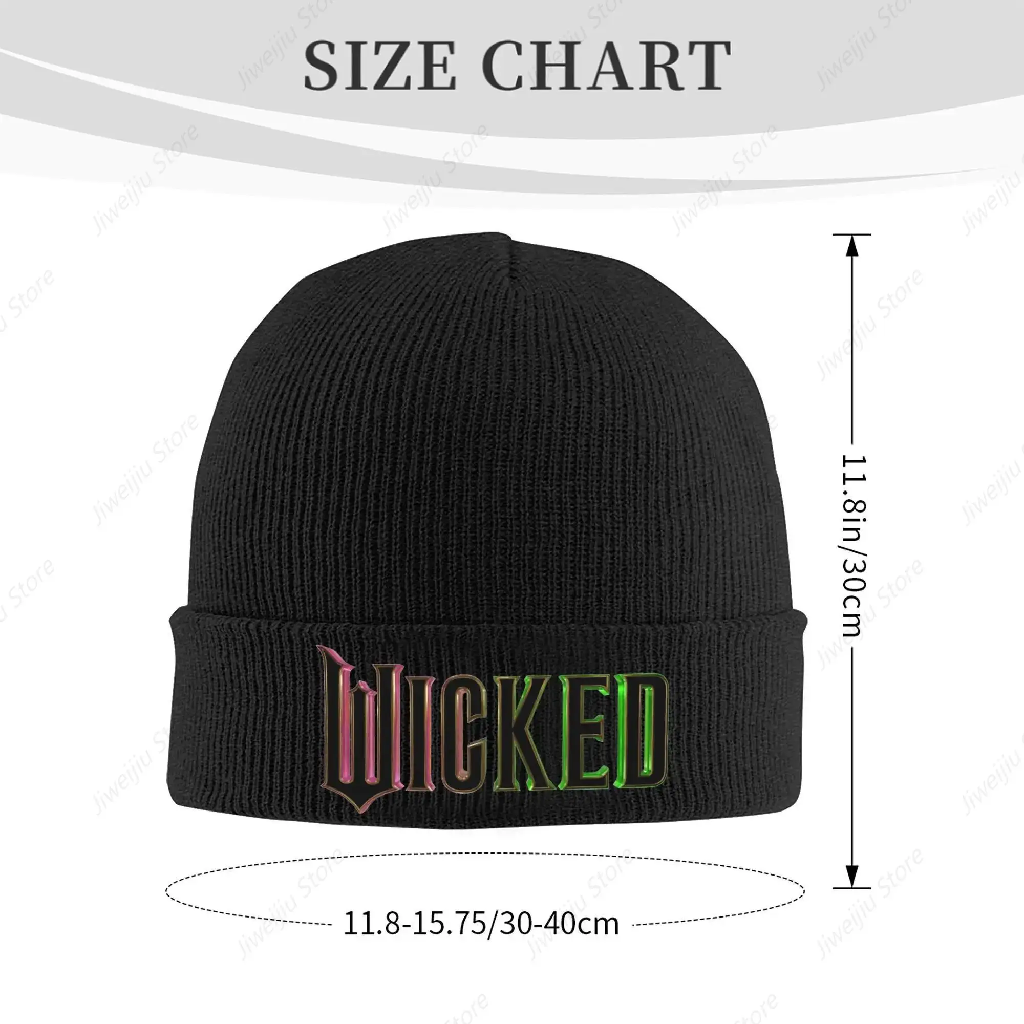 Men Women Knit Cuff Beanie wicked movie  Merch Warm Knitted Caps  Bonnet Knit Hat