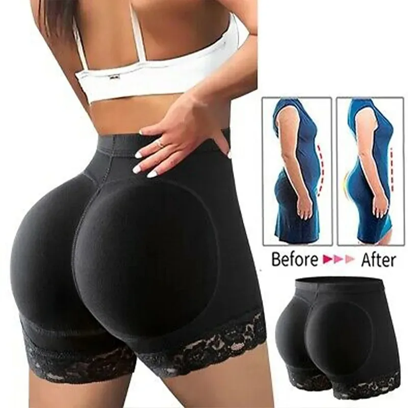 Women\'s Underwear Fake Buttock Body Shaper Padded Seamless Panties Panty Sexys Hip Enhancer High Waist Tummy Control Short