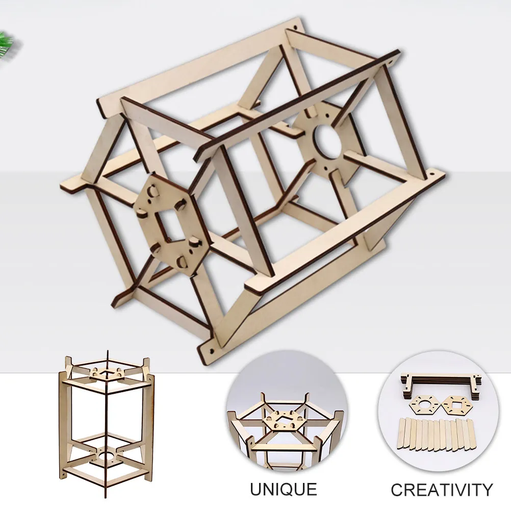 

1 шт. Деревянная шестиугольная рамка для фонаря, кронштейн для портативных подвесных светильников, винтажный абажур, деревянный каркас для лампы