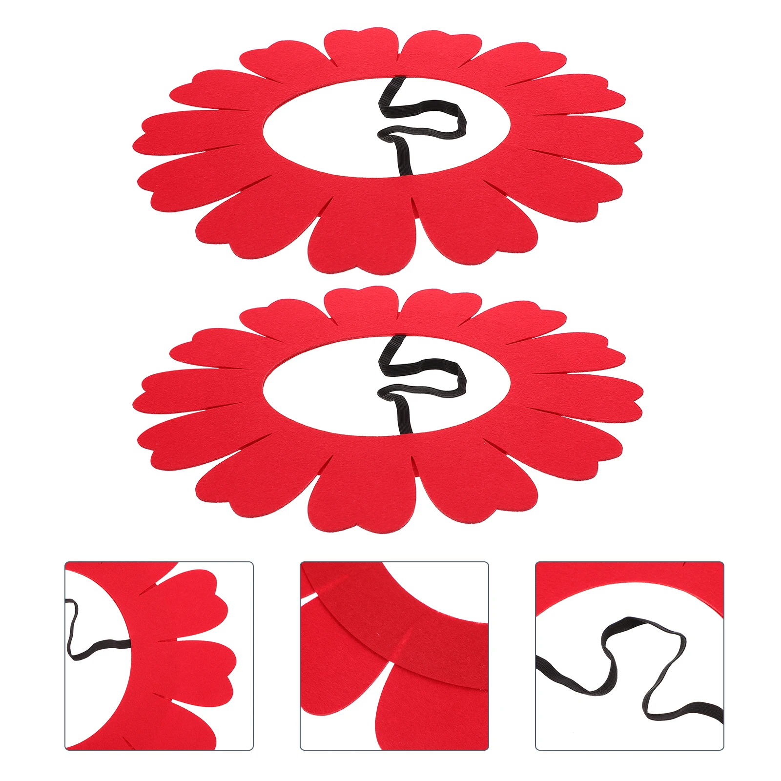 

2Pcs Sunflower Headgear Felt Accessories Women Turban Party Supplies Lightweight Durable Costumes Festivals Hair Tools