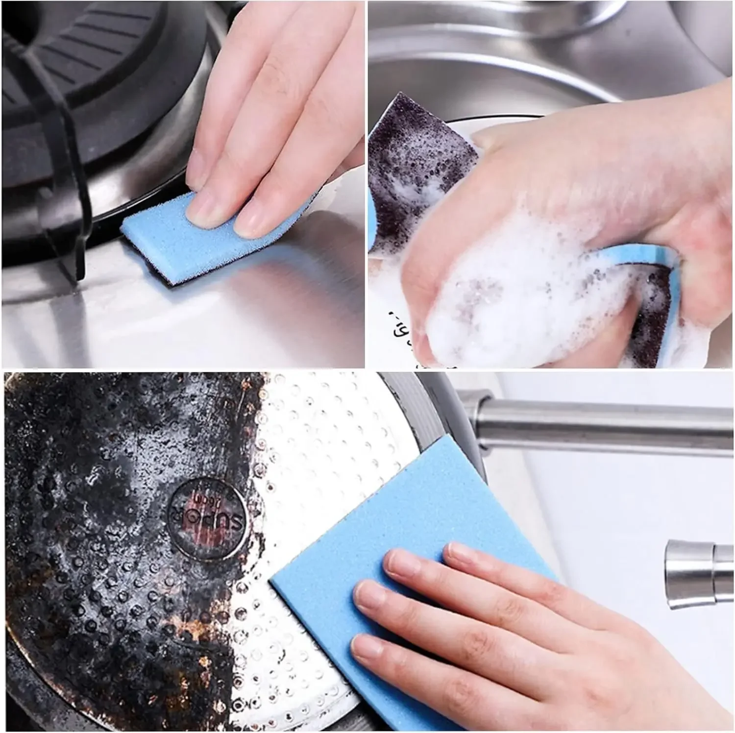 100*120*12MM Sanding Sponges Sanding Block Flexible and Wet 60-320 Grit for Wood Drywall Crafts, Metal Paint Auto Potter