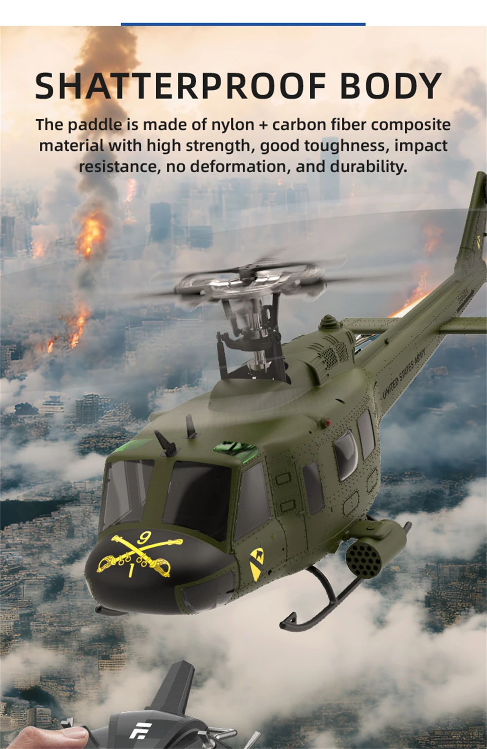 Eachine E190 PRO UH-1 6-Channel RC Helicopter Brushless Motor GPS