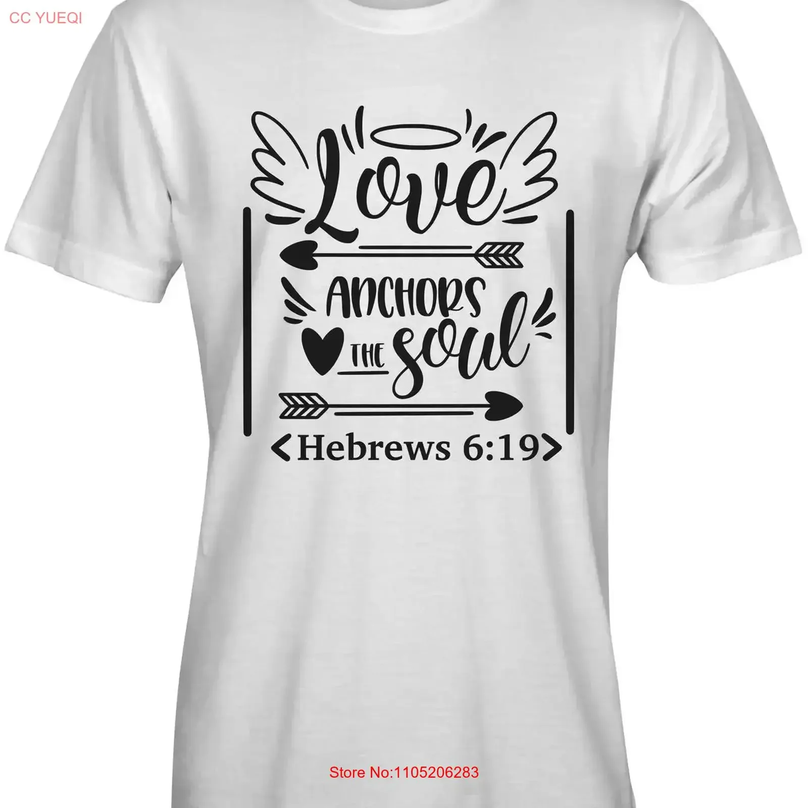 

Футболки Love Anchors The Soul Bible Verse, винтажная стираная уличная одежда унисекс, стильная, универсальная, мягкая, дышащая с рисунком