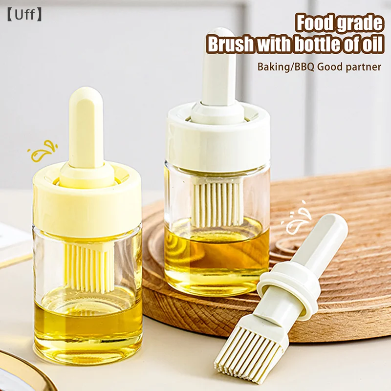 

Portable Kitchen Oil Bottle Silicone Brush Adjustable With Barbecue Spray Bottle For BBQ Baking Oil Dispenser