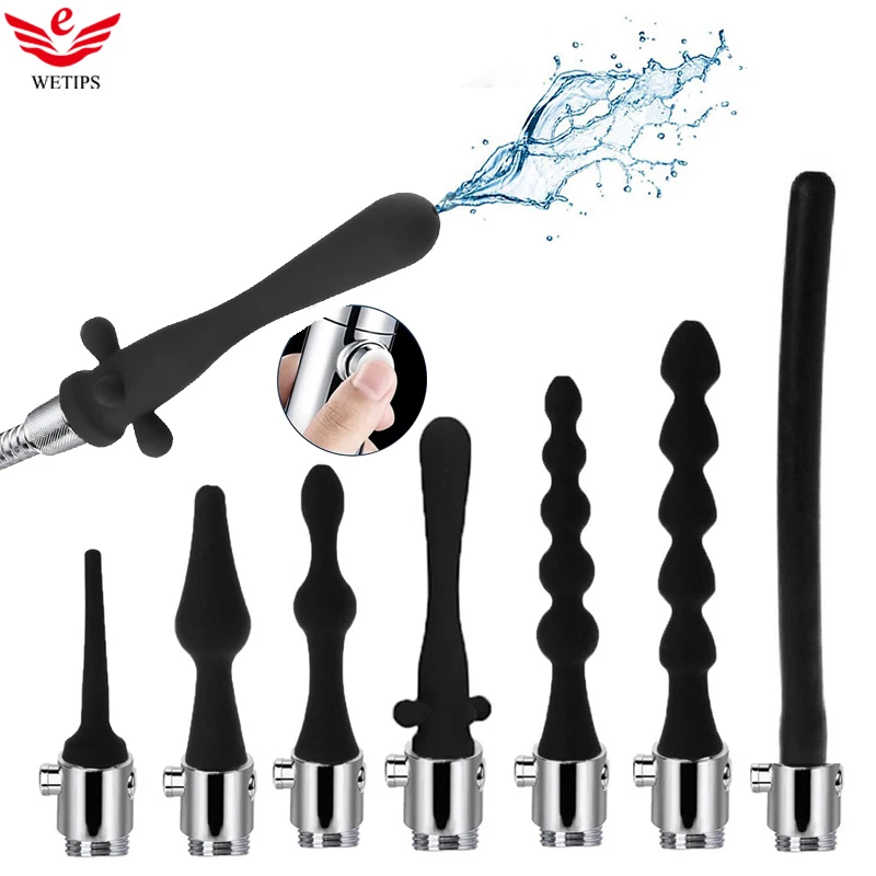 WETIPS Silicone Enemas Anales Ducha Hose Anal Enema Bidet Douche Rectal Cleaning Tube Bidet Douchette Toilettes Wc Enema Washing