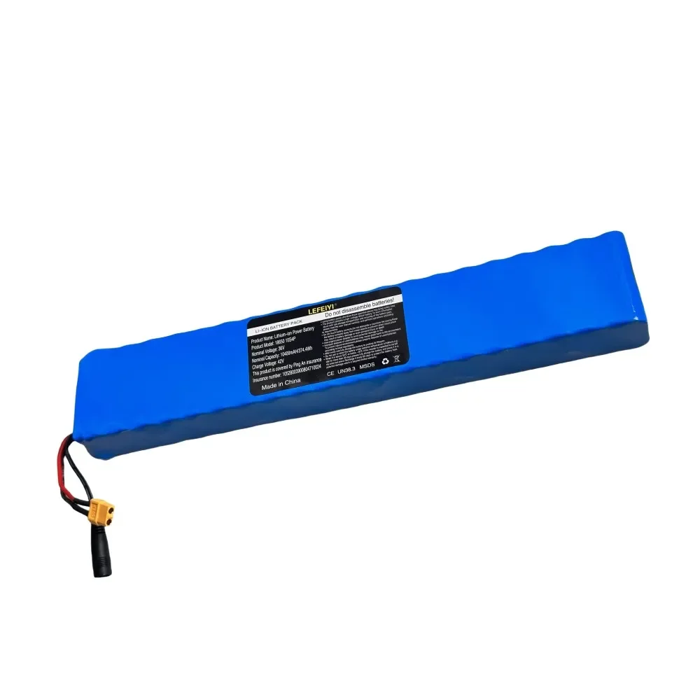 36V 10.4Ah Large Capacity Lithium Battery, High-power Battery with Built-in BMS Protection 18650 10S4P