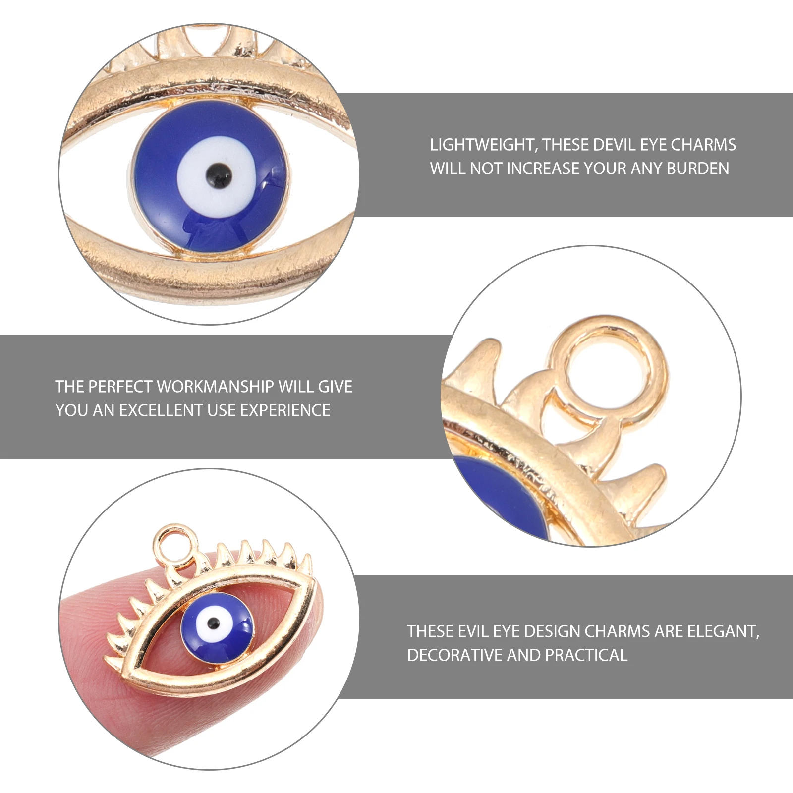 

10 Pcs Eye Pendant Unique Alloy Beads for DIY Earrings Necklaces Bracelets Jewelry Making Accessories Easy to Store Gift