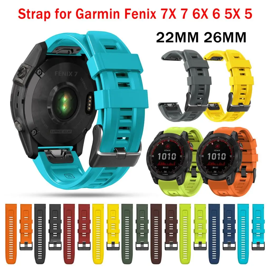 

Ремешок силиконовый для наручных часов Garmin Fenix7 Fenix6 Fenix5 Forerunner 935 26 мм, быстросъемный браслет для Garmin Fenix 7X 6X 5X, 22 мм