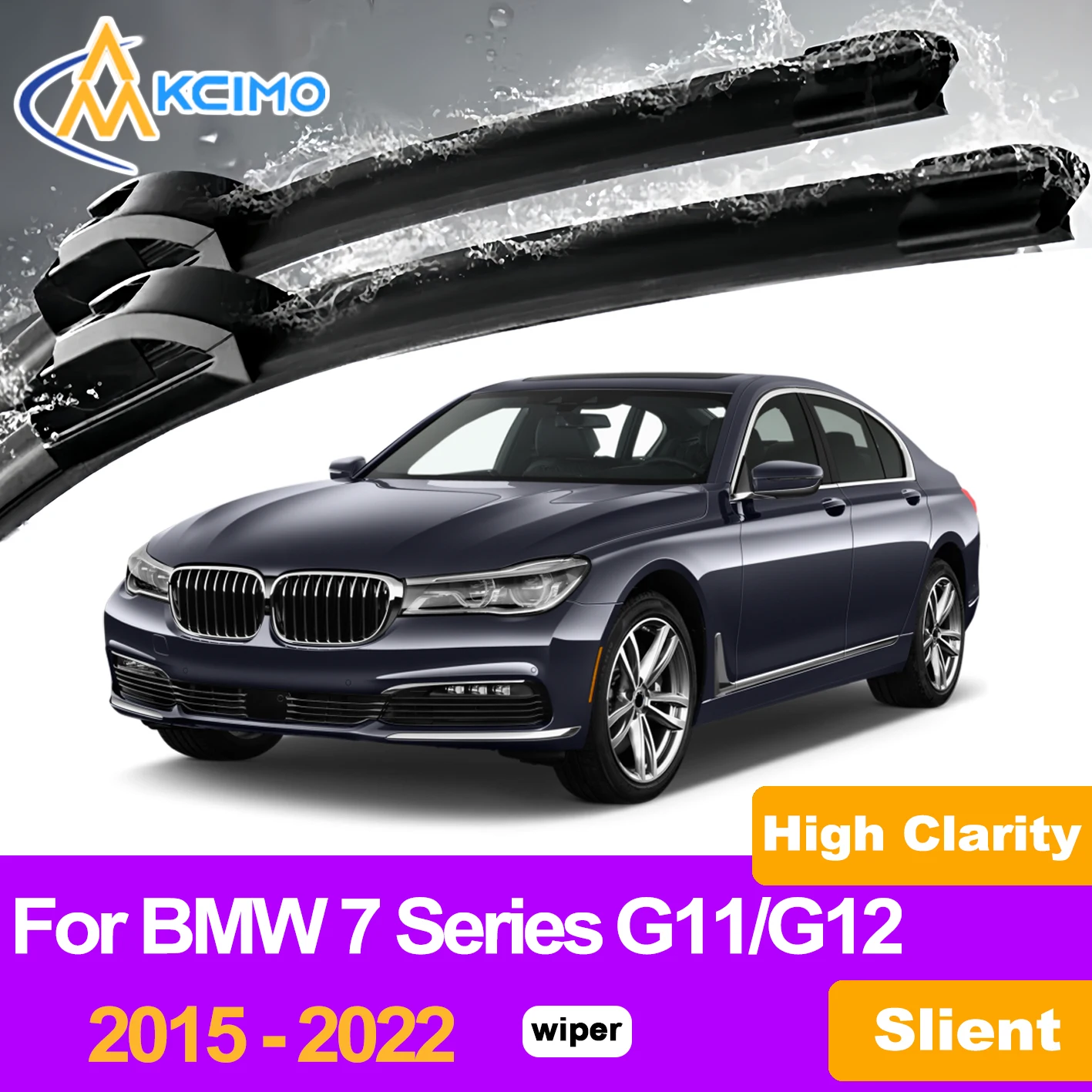 

KCIMO 2PCS Front Windshield Wiper Blades For BMW 7 Series G11/G12 2015 - 2022, Crystal Clear Vision in All Weather Conditions