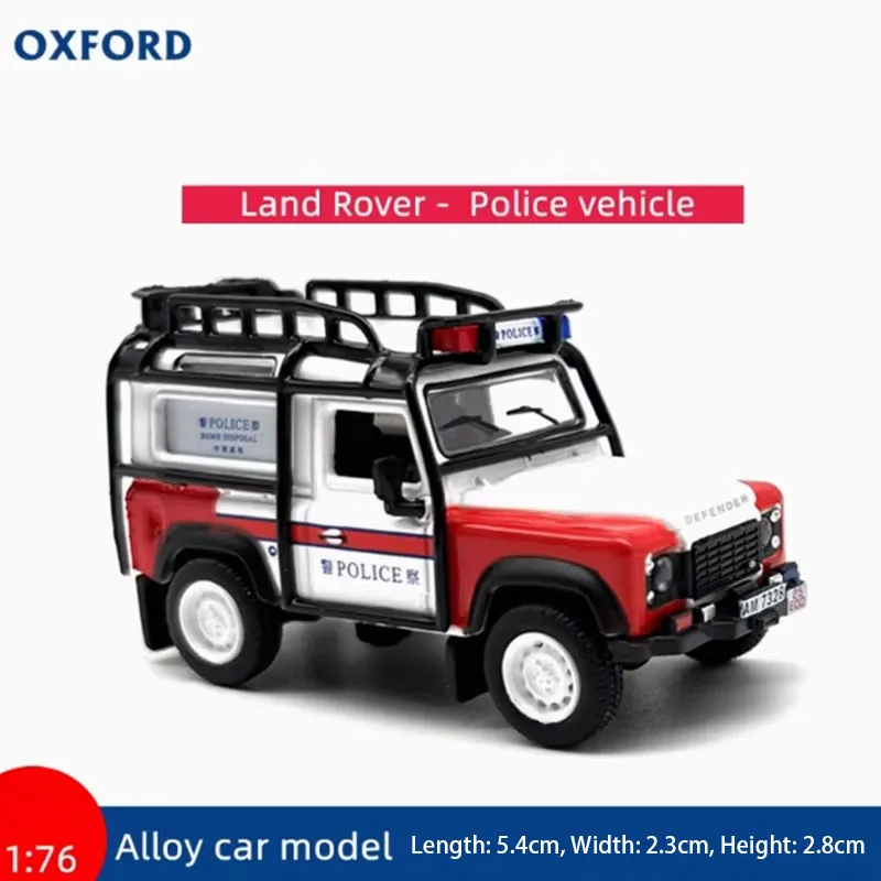 OXFORD Diecast 1: 76 Land Rover Defender Police Alloy Car Model Static Collection Decorated Christmas Gifts Holiday Gifts Toys