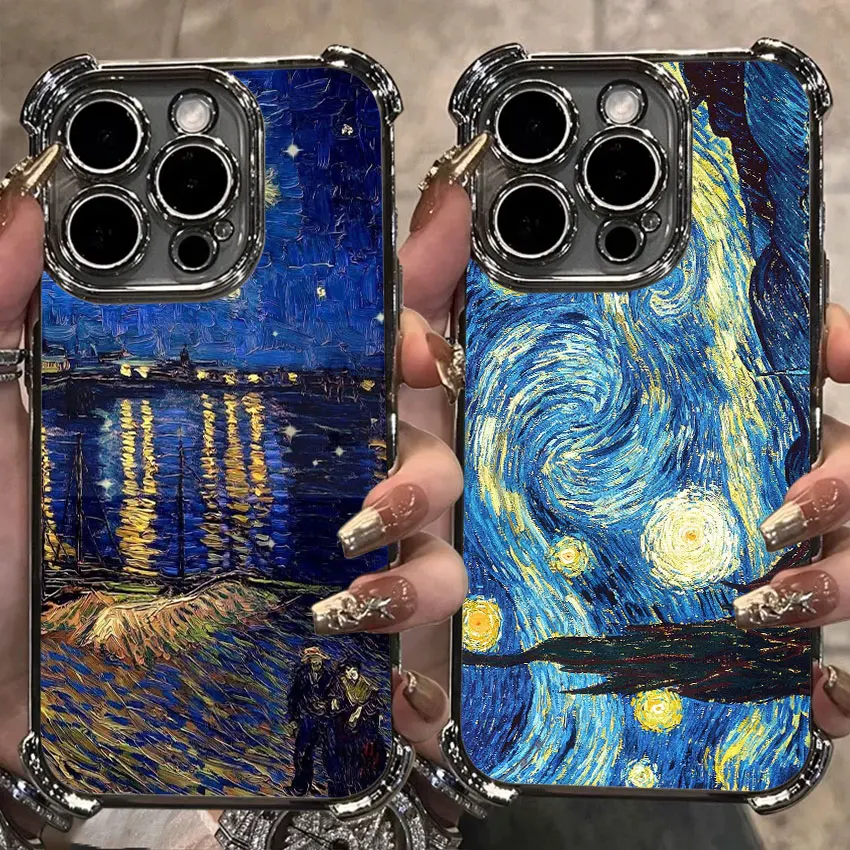

Van Gogh Starry Night Cafe Terrace Sunflower Case For Samsung Galaxy A56 A55 A54 A52 A53 A36 A34 A35 A26 A25 A16 A06 Phone Cover