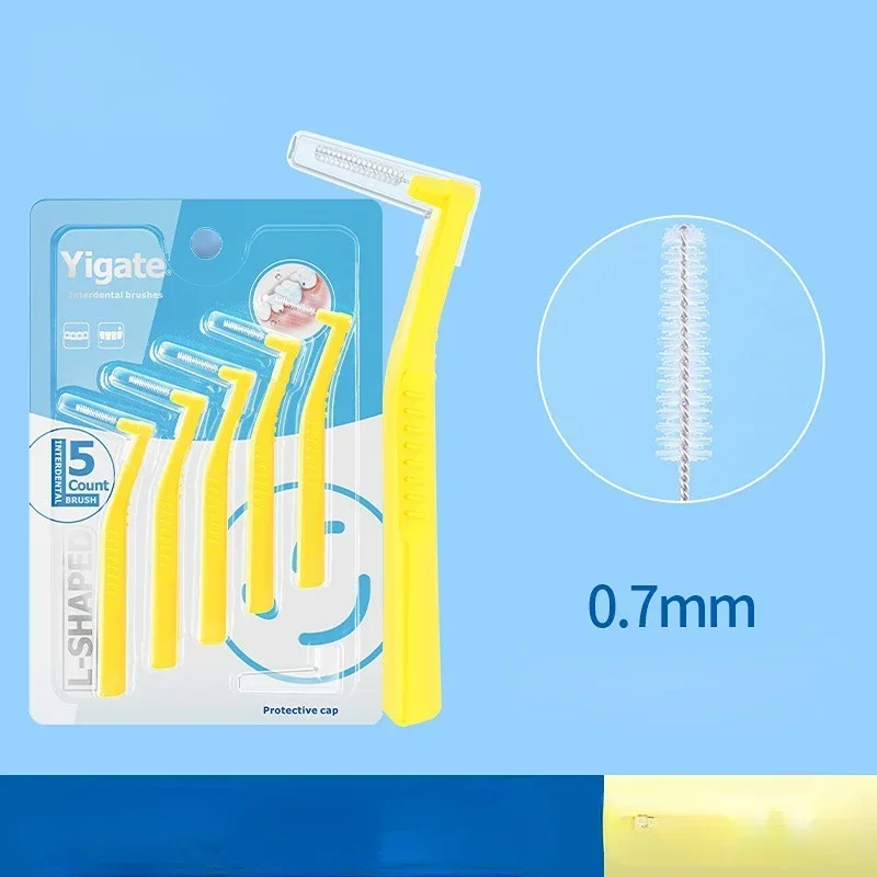 Aparatos de ortodoncia en forma de L, cepillo Interdental para limpiar entre los dientes, Mini cepillo de dientes, limpieza Dental, portátil de viaje