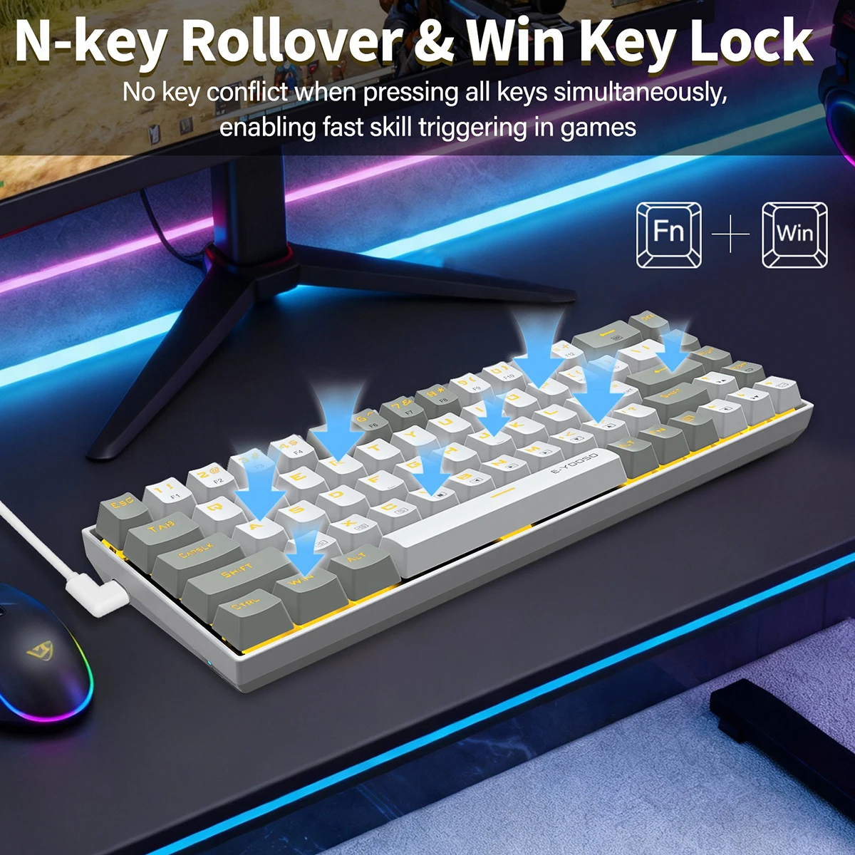لوحة مفاتيح ميكانيكية E-YOOSO - مراجعة Gaming Keyboard E Yooso وسعره