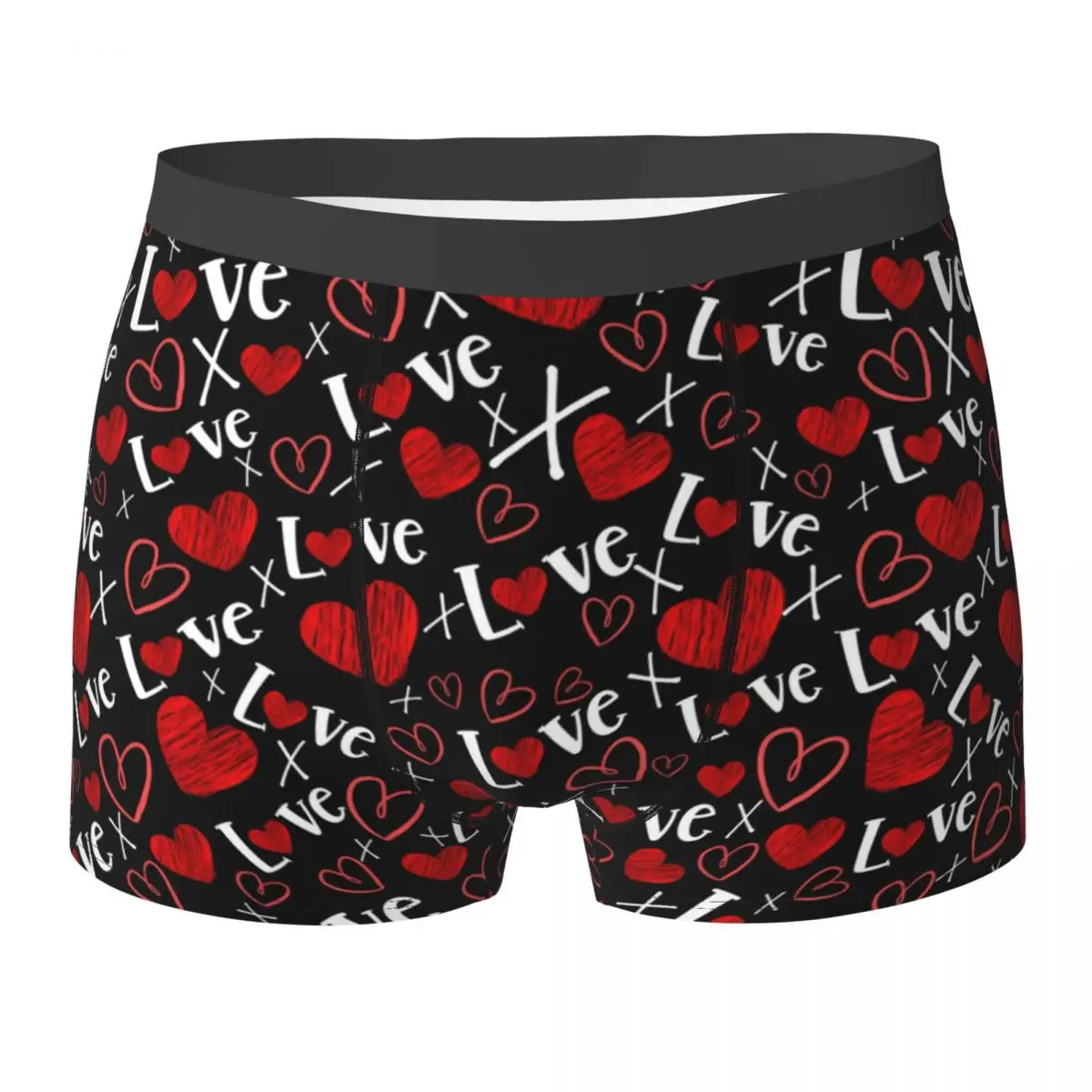 

Love And Hearts Underwear Valentine Male Boxer Brief Comfortable Boxershorts Quality Printed Large Size Underpants