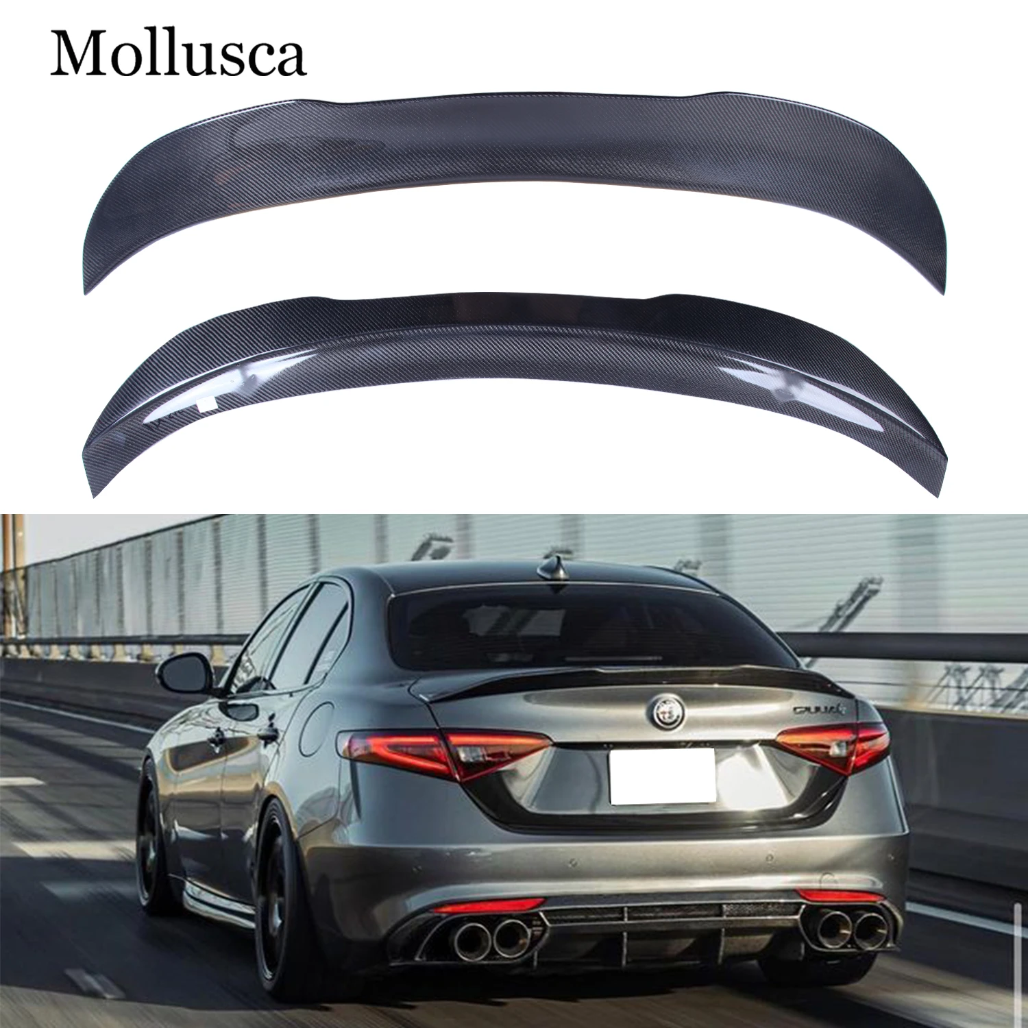 

For Alfa Romeo Giulia 952 PSM Style Carbon Fiber Rear Spoiler Trunk Wing 2015-2023