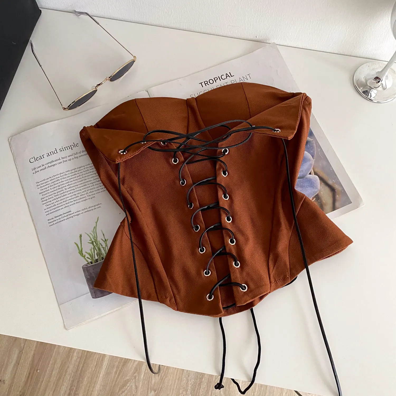 Frauen Chic solide schlank Off Schulter Brust wickeln Tank Top Mode Ärmellose Tops herbst Frauen Top