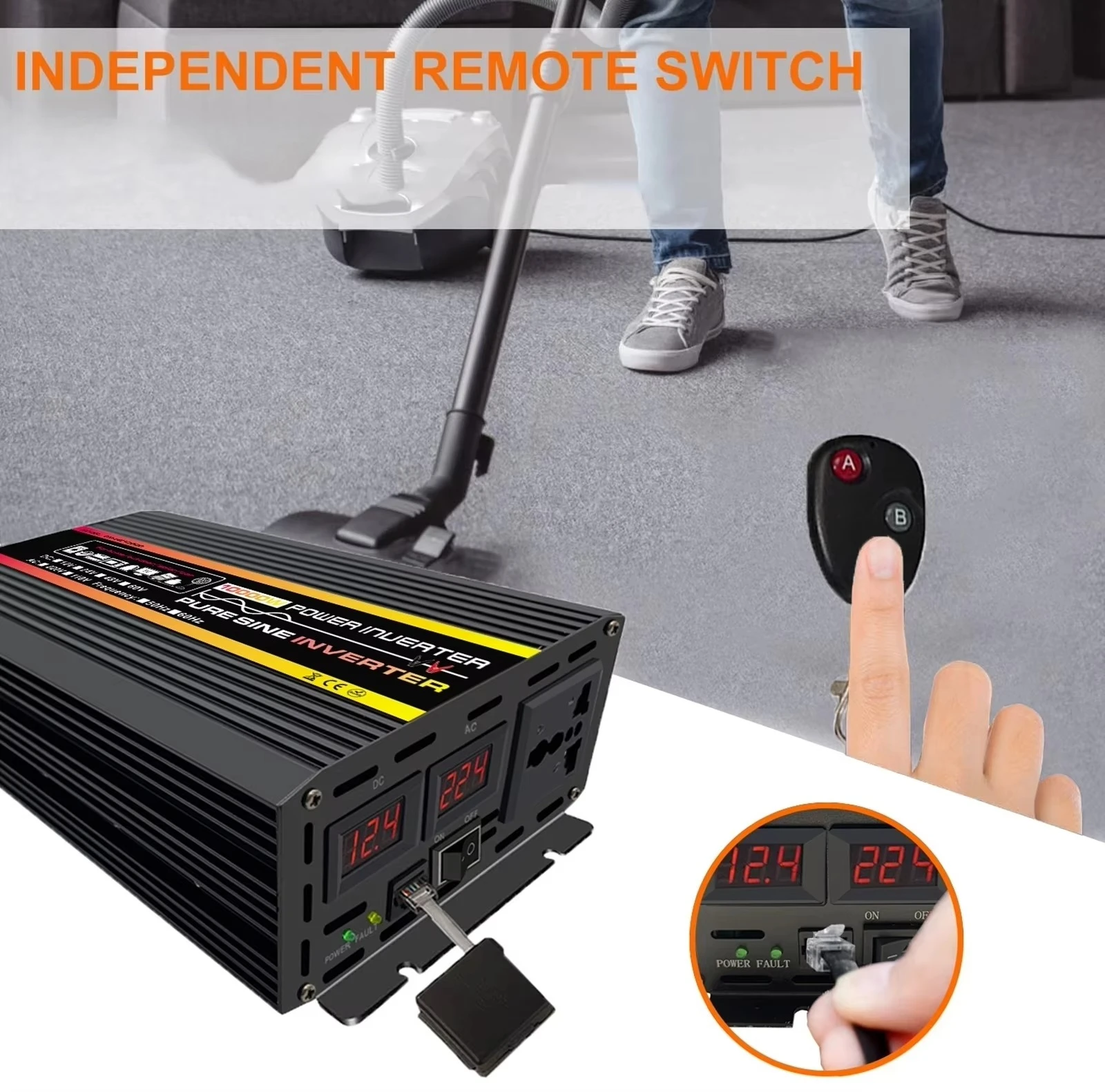 10000W 12000W Pure Sine Wave Inverter, 12V/24V/48V to AC 220V Power Inverter, Car Inverter for Solar System, Home & Outdoor Use