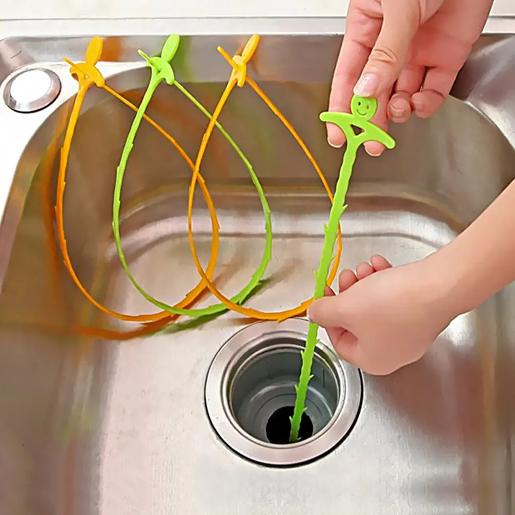 6 Pcs Pipe Cleaners Hair Catcher Sink Drain Cleaning Sticks Brushes for Sewers Catchers Bathtub Equipment