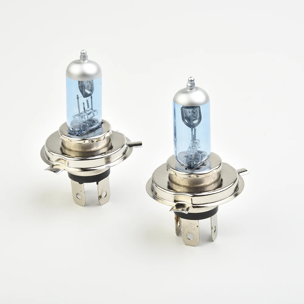 2pcs Car Xenon Gas Halogen Headlight H4 100W 4500K Headlamp Lamp Bulbs Blue Shell Car HeadLight Replacement Bulb