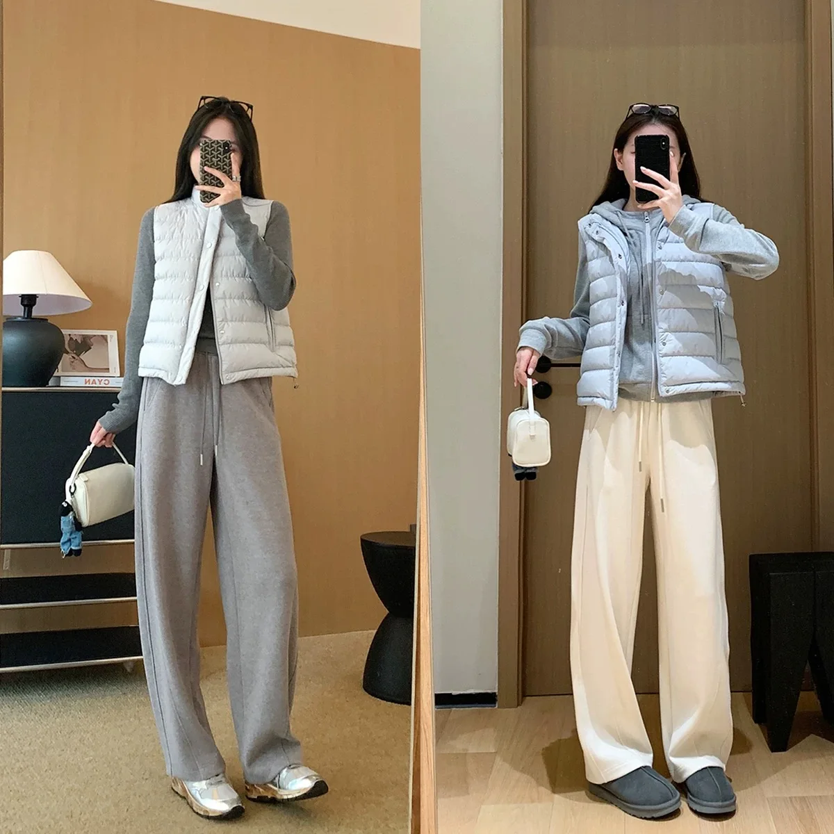 

Широкие повседневные брюки с высокой талией из эластичной ткани (полиэстер, вискоза, нейлон, спандекс), имитация камаре, утягивающие спортивные штаны