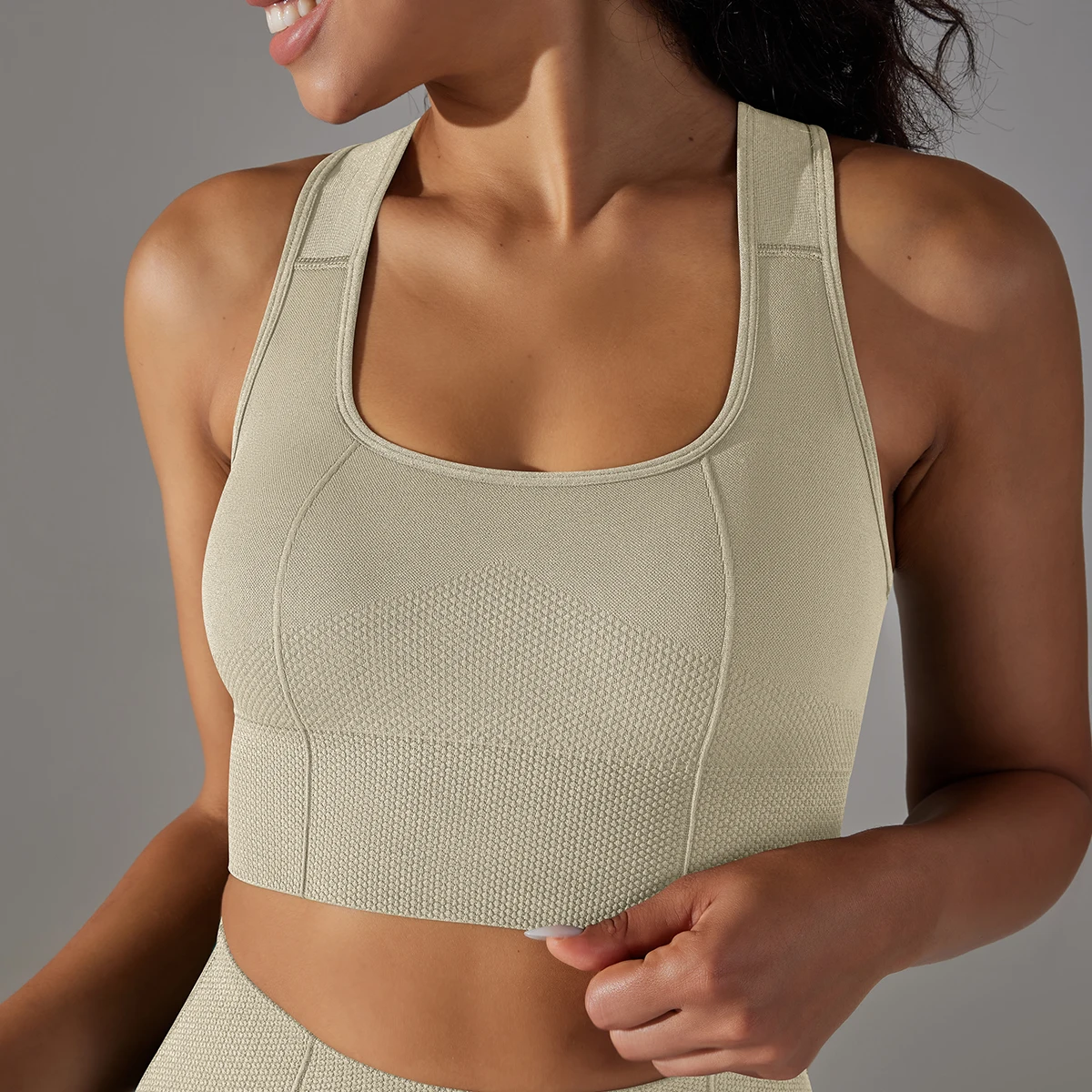 Frauen Sport Bhs Nahtlose Fitness Stoßfest Corp Top Bh Komfortable Gym Weste Einfarbig Workout Laufen Leibchen Bh – Detail 26