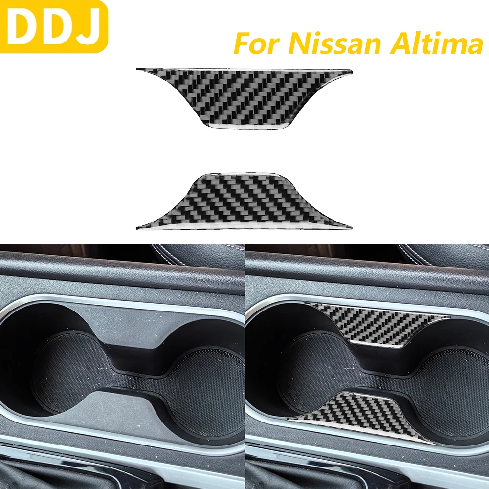 Für Nissan Altima 2019-2025 Carbon Faser Zentrum Wasser Tasse Halter Panel Trim Abdeckung Auto Zubehör Innen Dekoration Aufkleber