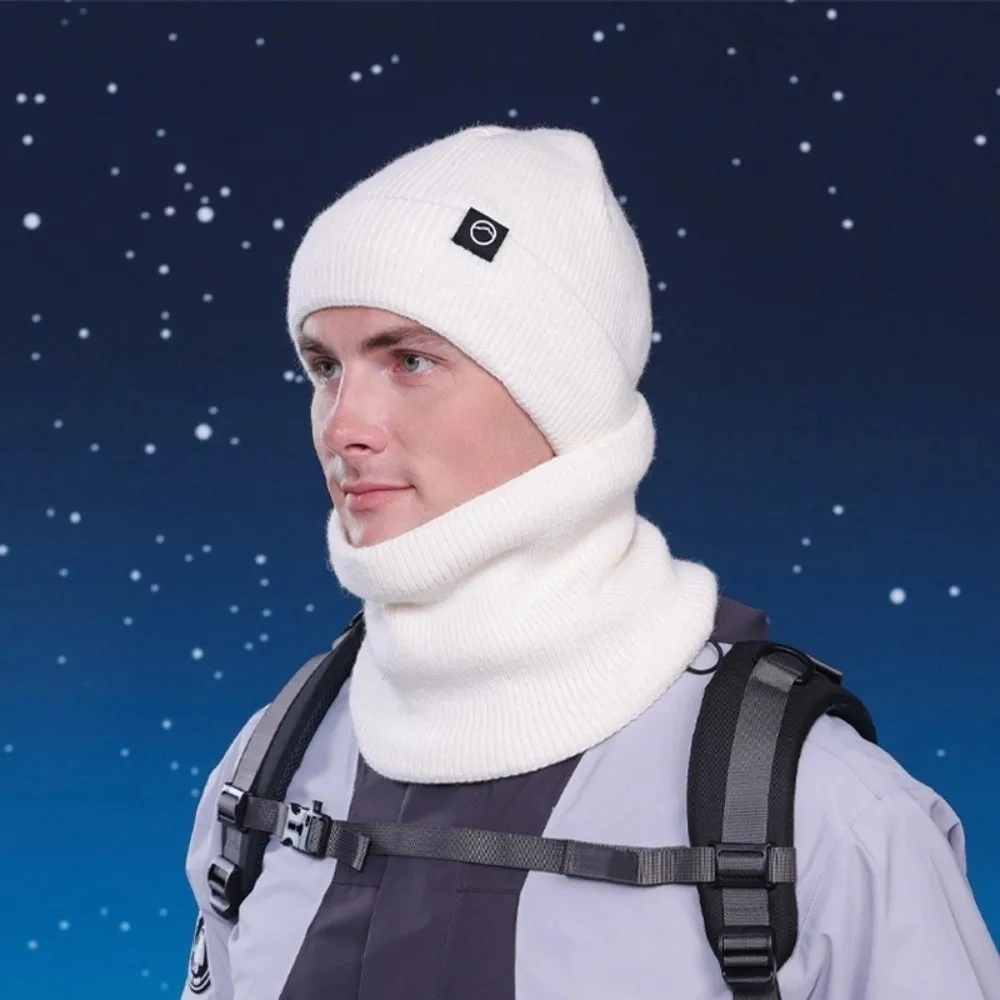 قبعة دافئة الشتاء قفاز قبعة مجموعة الكورية نمط قبعة بحافة محبوك قبعة قفازات وشاح بلون الرقبة أدفأ الصلبة قبعة الرجال الذكور