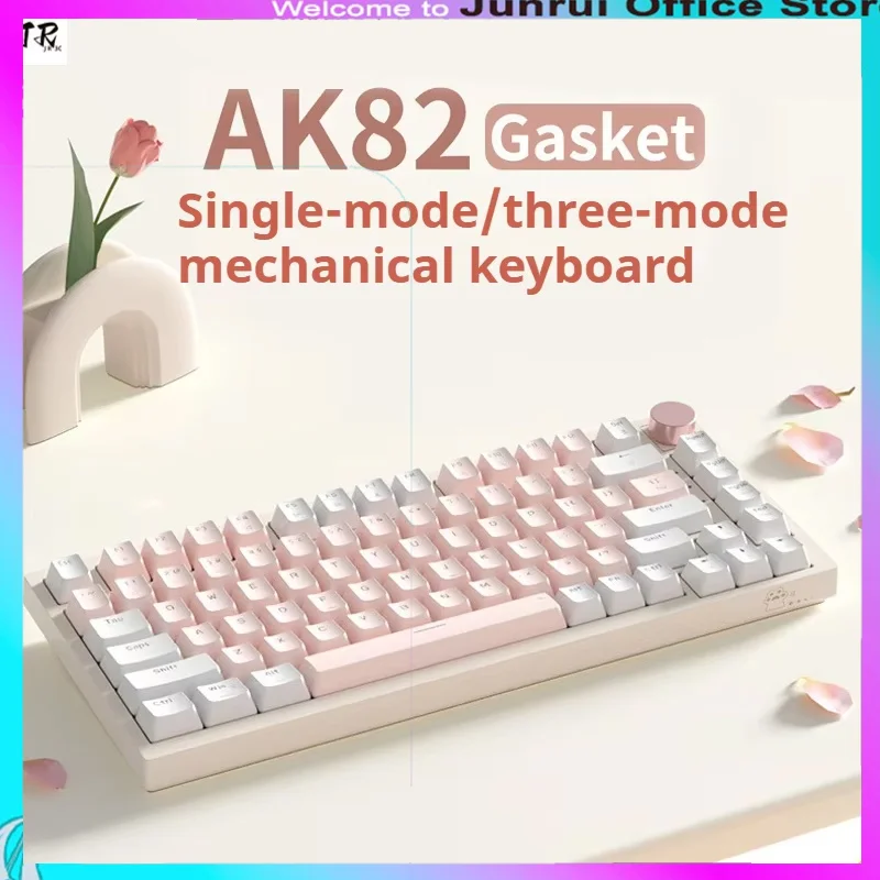 

Benshou Ak82 Twin Tulip Mechanical Gaming Keyboard Wireless Bluetooth Wired Girls Computer Gaming E-Sports Office Keyboard Gift