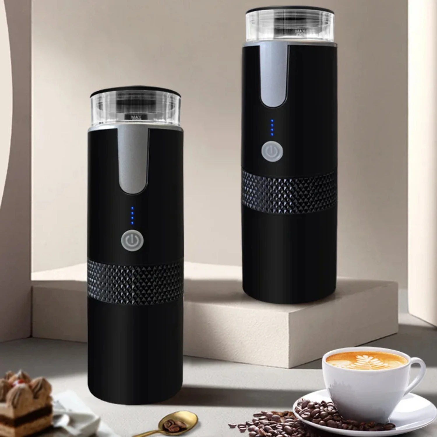 NEW 2024 Edition Portable Electric Coffee Maker - Perfect for Ground Coffee and Coffee Capsules. Enjoy Fresh Coffee Anywhere wit