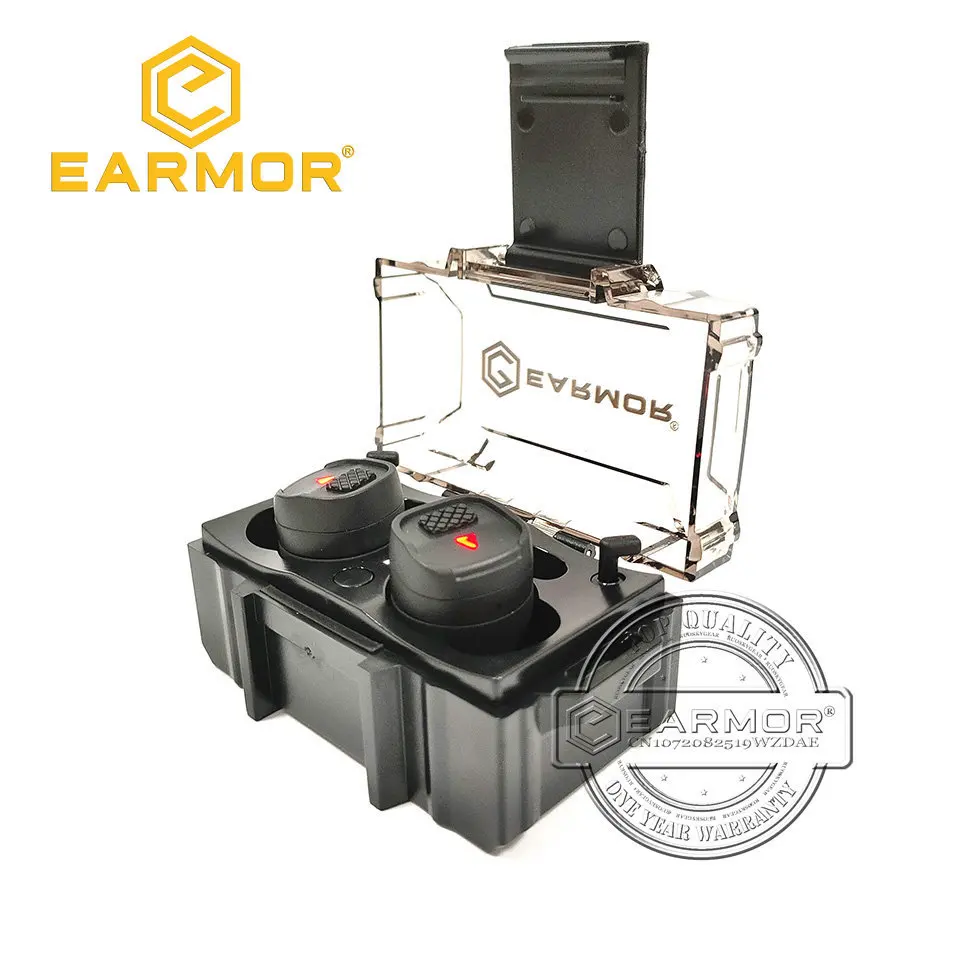 EARMOR M20T Bluetooth Earplugs Hunting Shooting Electronic Earplugs Headset Anti Noise Ear Plug Noise Canceling NRR26db-Black