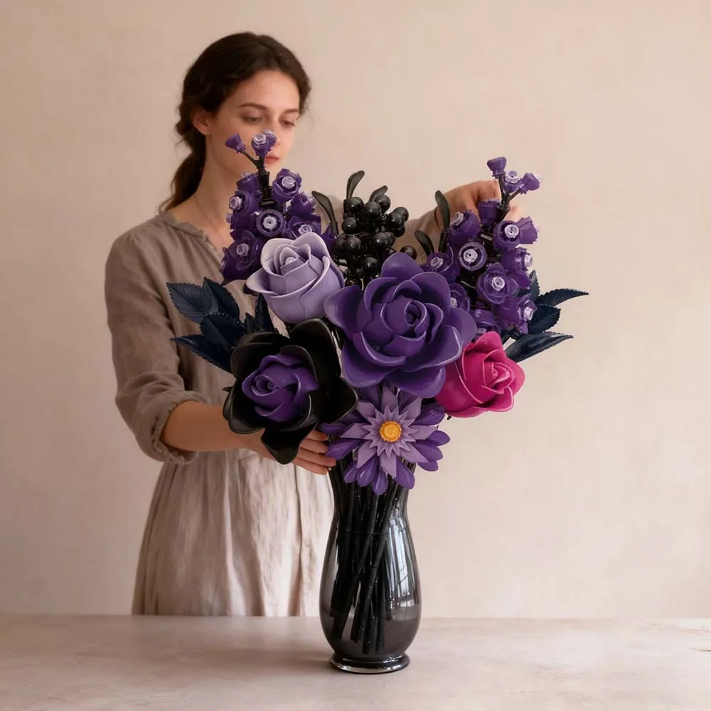 

Готический цветочный букет, блоки, украшение для рабочего стола, женский вечерний клуб, имитация цветов, орнамент, новогодний декор для прихожей, подарок