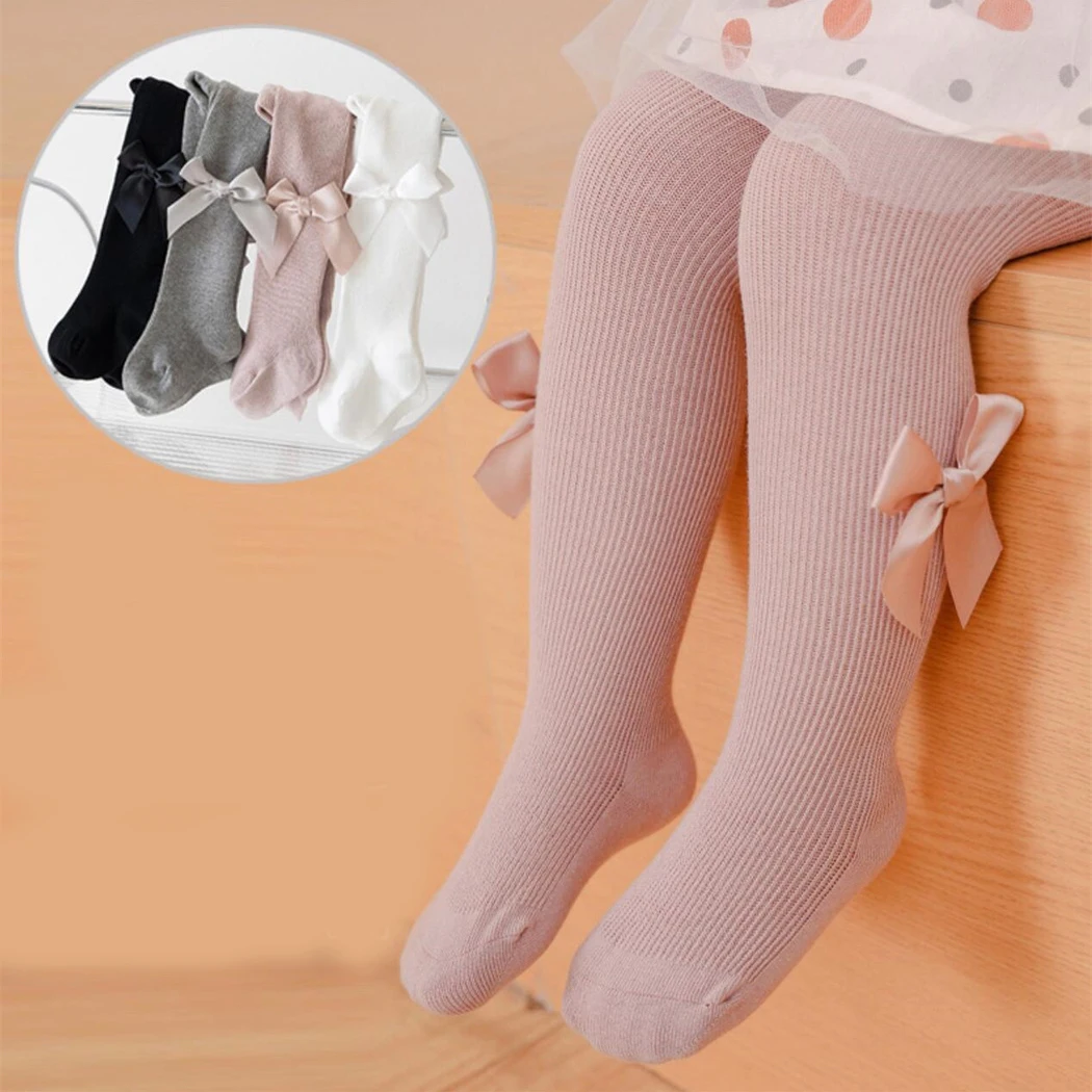 Sweet Ribbon Bowknot Pantyhose for Toddler Girls Stocking Newborn Baby Tights Infant Kids Legging Children Socks for Girls 0-3y