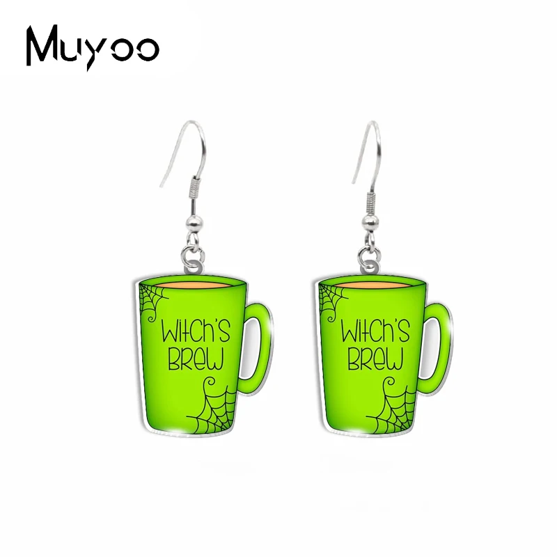 2020 New Arrival Halloween Coffee Donuts Book Handcraft Epoxy Acrylic Resin Fish Hook Dangle Earrings