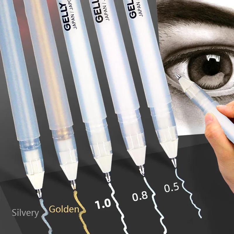 sakura gelly rolo gel pen gold silver highlighter marker manga pen art supplies papelaria japones 05 08 10 mm pcs set 01