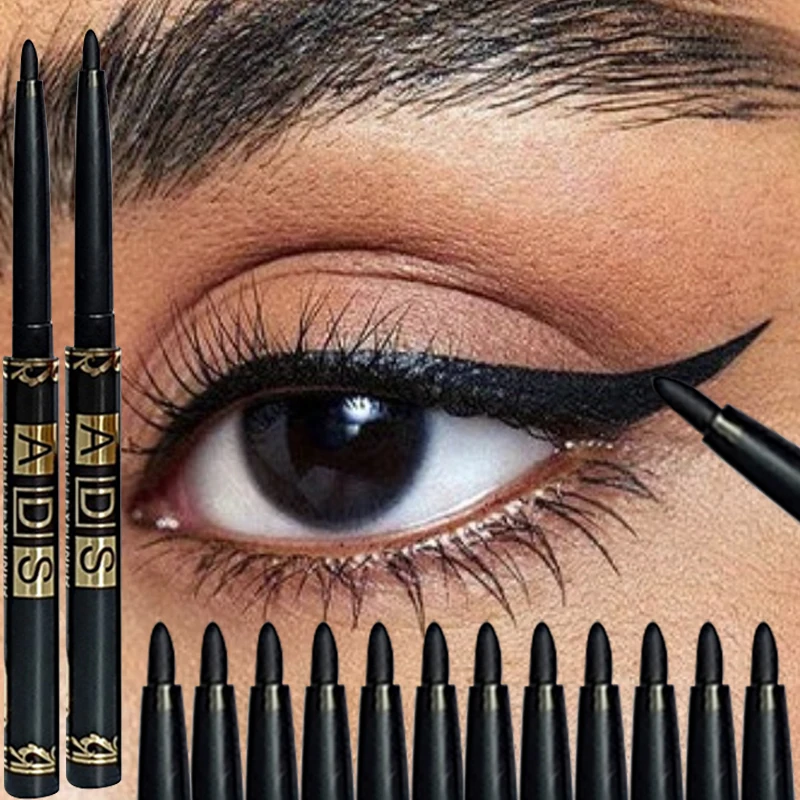 2 in 1 Automatic Eyebrow & Eyeliner Pencil, Waterproof Smudge-Proof Long Lasting Dual Use Eye Liner Brow Definer, Black Brown