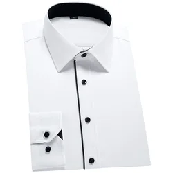 Plus Size 9XL 8XL 7XL Mens Long Sleeved Business Casual Shirt Classic Striped Male Social Dress Party Tuxedo Shirts Blue Purple
