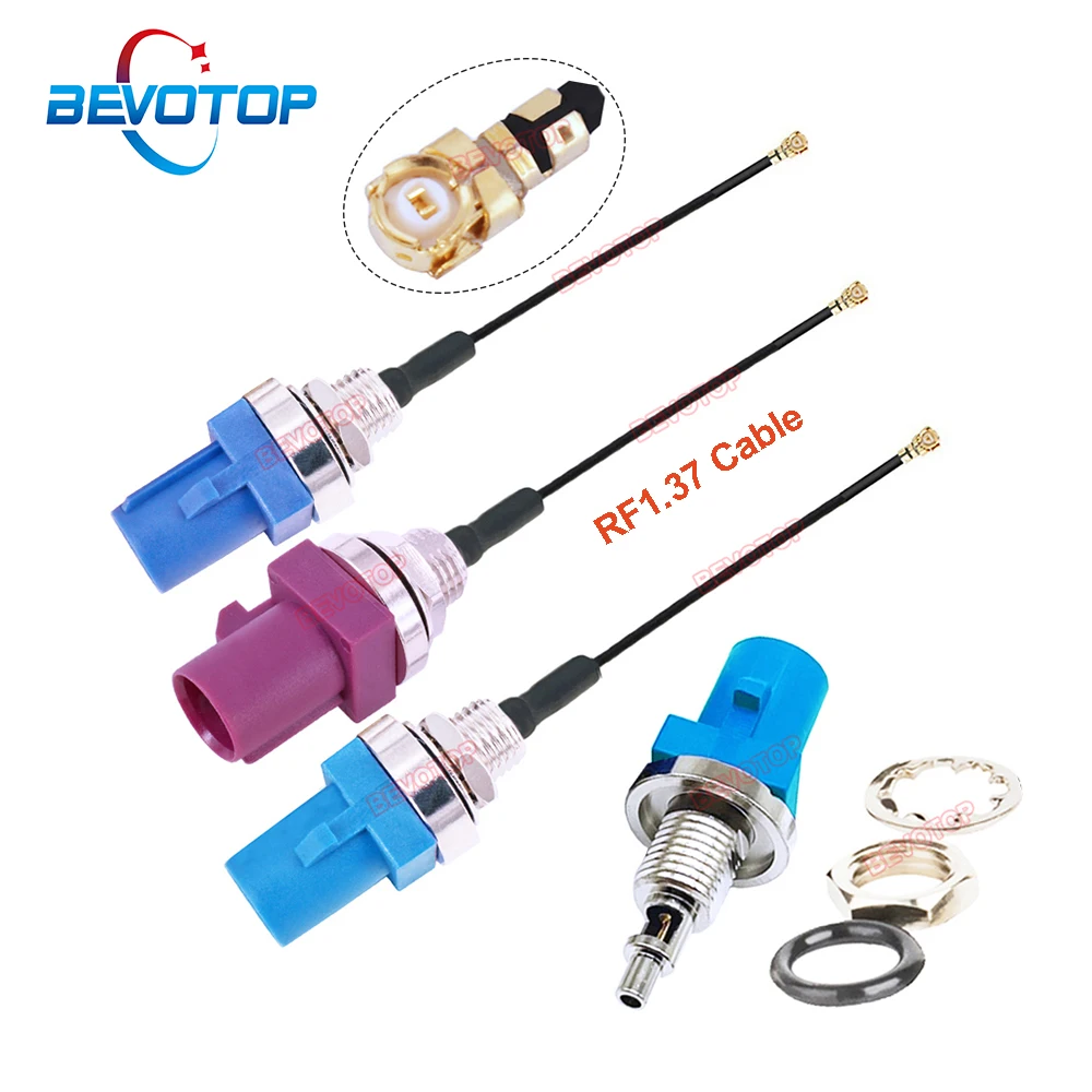 

10PCS BEVOTOP Fakra to IPX RF1.37 Cable Wateproof Fakra Male Code C/D/Z to IPEX1 Female Jack Antenna Pigtail Fakra to Ufl Jumper