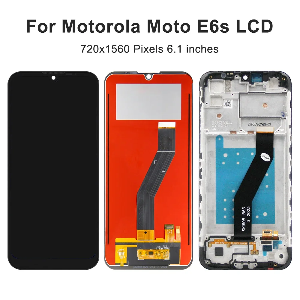 For Motorola Moto E6S 2020 6.1''XT2053 XT2053-2 LCD Display Touch Screen Digitizer Assembly Replacement For Moto E6S