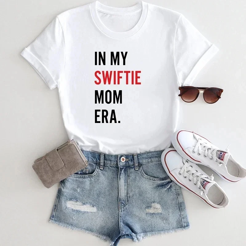 Women Summer N My Swiftie Mom Era Comfortable Cotton T-shirt Loose Fan Gift Summer Fashion Short Sleeved Fashion Pattern Tops