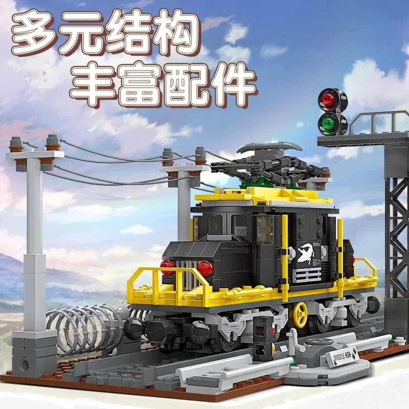 Zug Spielzeug Krokodil Lokomotive Modell Kunststoff kleine Partikel Intelligenz Montage DIY Bausteine